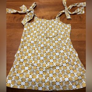 Anthropologie Maeve Yellow Shell Tie Strap Dress